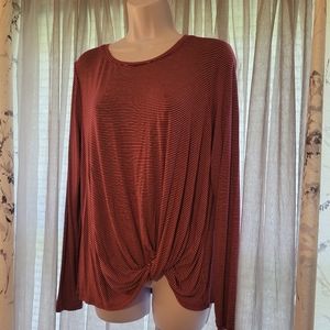 EUC striped wine colored top L